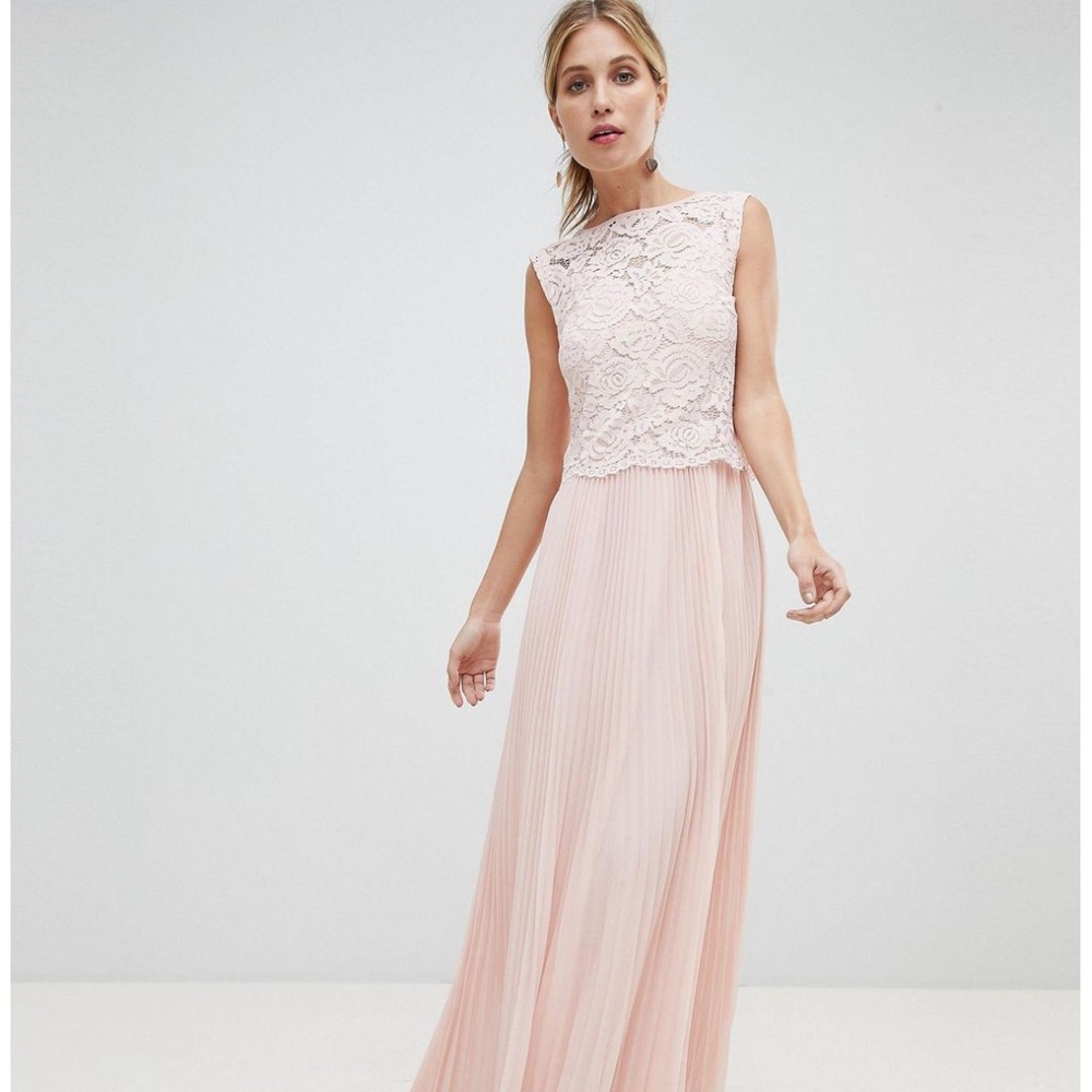 Oasis Occasion Lace Bodice Pleated Maxi Dress, 4